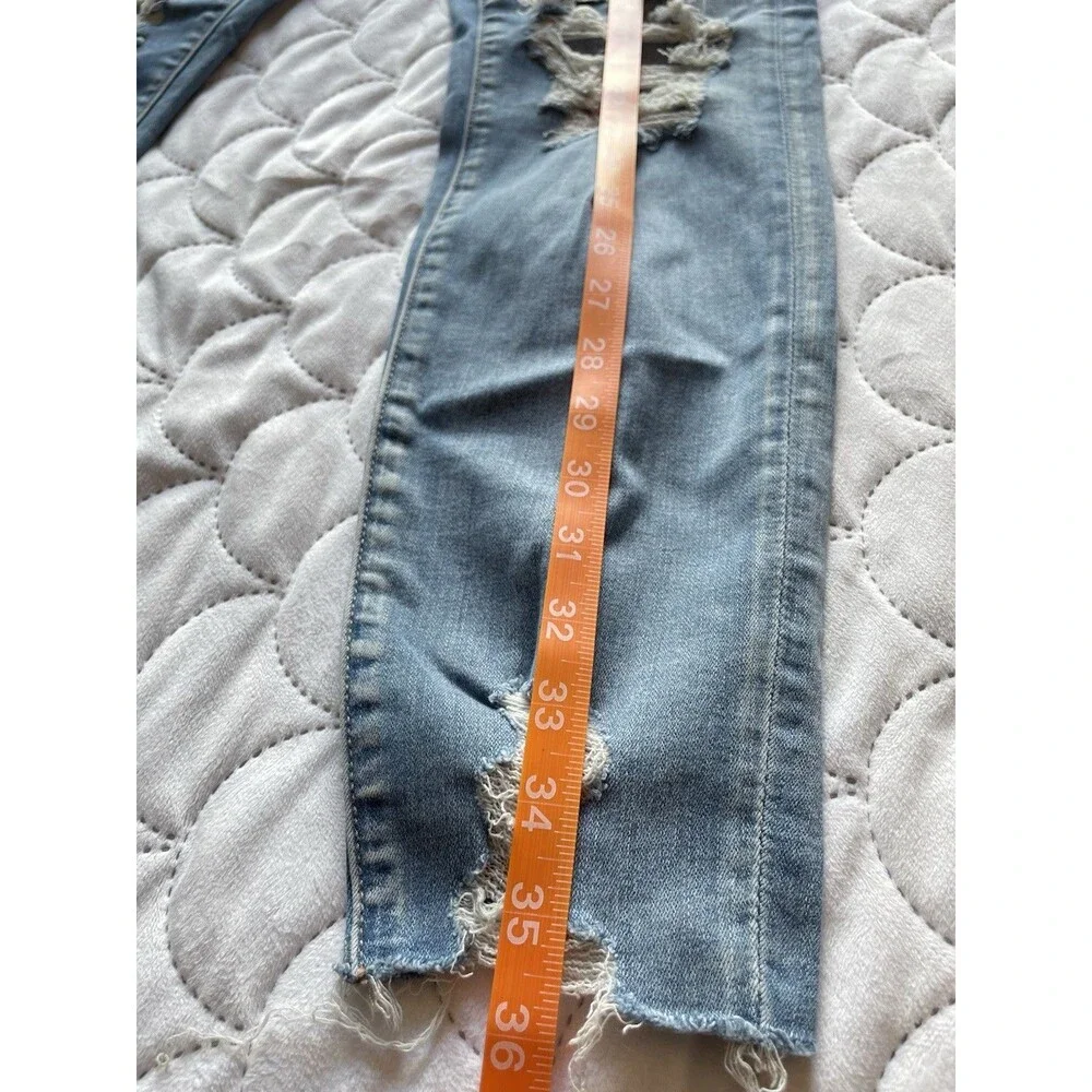 American Eagle Women’s Super Stretch Mom Straight Jeans Size 8 High Rise Blue